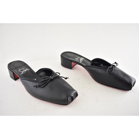 Christian Louboutin Mimiflirt 30 Black Ballet Ballerina Slide Block Heel Mule 39 - Picture 4 of 14